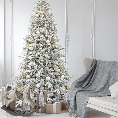 7ft snow flocked - , christmas