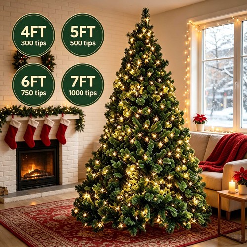 Christmas tree with lights - with, &