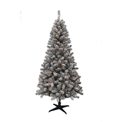 Snow flocked christmas tree - snow,