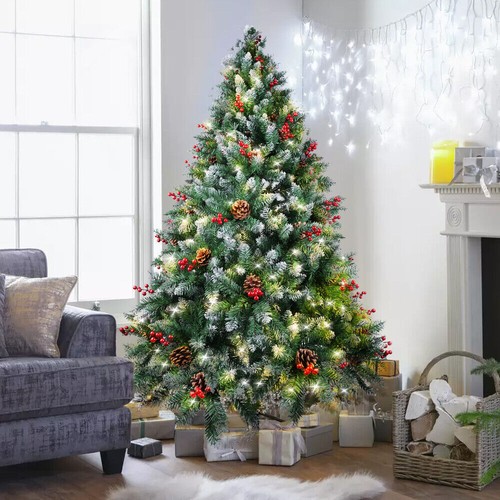 Snow covered christmas tree - snow,