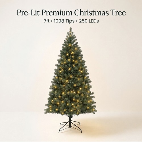 7ft pre lit led - led, premium