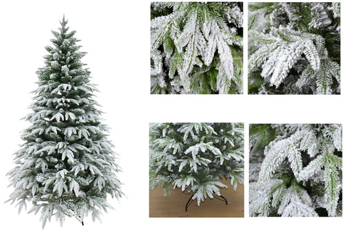 Snow flocked christmas tree - snow,