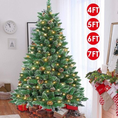 Snow flocked christmas tree - christmas,