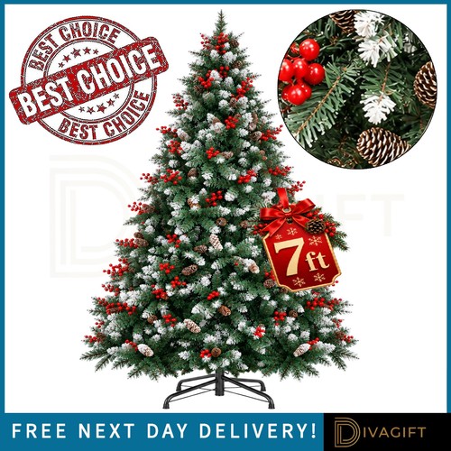 7ft snow flocked christmas - flocked,