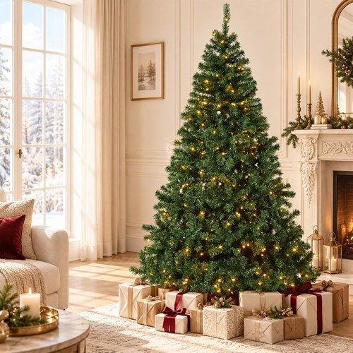 Green christmas tree pre lit - green,