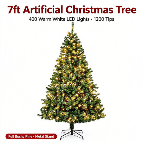 7ft artificial christmas tree - christmas,